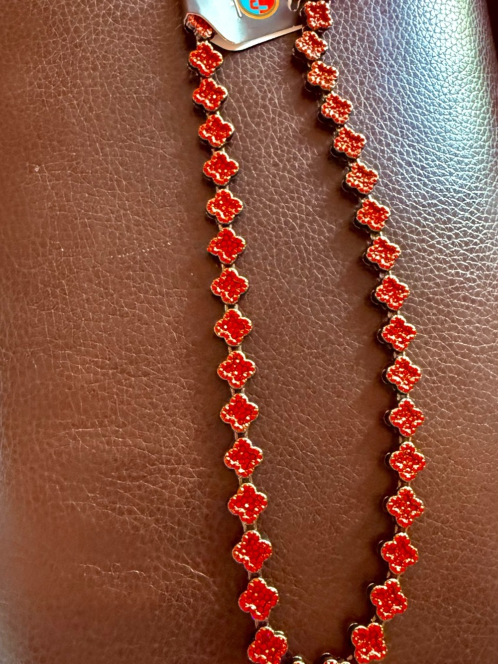 Red Floral Bead Necklace - Women Jewelry
